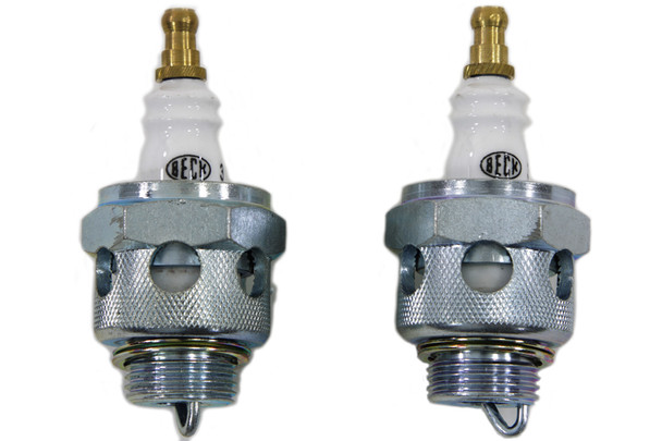 V-Twin - 49-0796 - Replica 18mm Spark Plug Set - Fits 1937-1947 Harley-Davidson UL, 1936-1947 EL, 1941-1947 FL