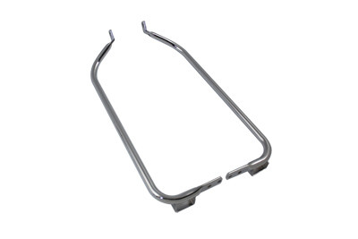 V-Twin - 49-0798 - Lower Saddlebag Guard Set Chrome - Fits 2004-2008 Harley-Davidson FLHRS, FLTR, 2006-2008 FLHRX