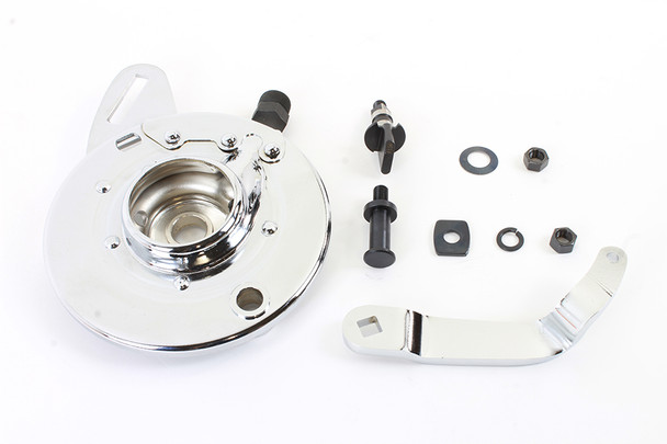 V-Twin - 49-0903 - 45 inch Rear Brake Backing Plate Kit Chrome - Fits 1941-1952 Harley-Davidson W