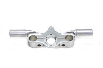 V-Twin - 49-0955 - Spring Fork Offset Top Tree with Ears Satin Nickel Finish - Fits 1946-1948 Harley-Davidson UL, FL