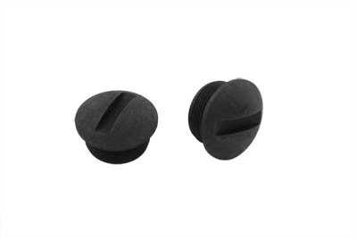 V-Twin - 49-0957 - End Cap Set Parkerized - Fits 1949-1952 Harley-Davidson FL, 1952 K