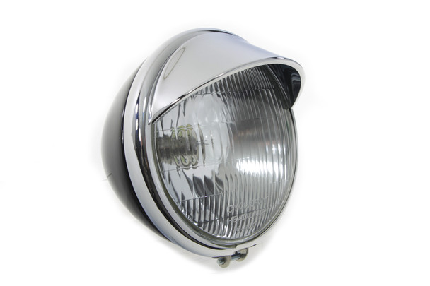 V-Twin - 49-1254 - 6-1/2 inch Spring Fork Headlamp - Fits 1937-1948 Harley-Davidson UL, 1936-1957 G, 1936-1952 WL, 1936-1940 EL, 1941-1948 FL