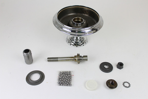 V-Twin - 49-1288 - 45 inch W Front Wheel Hub Assembly Chrome - Fits 1941-1952 Harley-Davidson WL