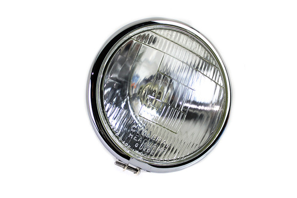 V-Twin - 49-1781 - 6-1/2 inch Round Headlamp Black - Fits 1936-1957 Harley-Davidson G, 1936-1952 WL, 1936-1940 EL, 1941-1948 FL