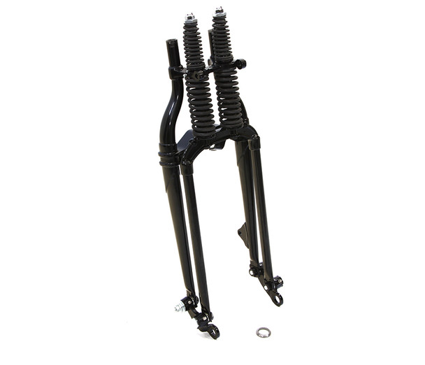 V-Twin - 49-2407 - Black 18 inch Offset Spring Fork Assembly - Fits 1946-1948 Harley-Davidson UL, FL