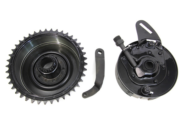 V-Twin - 49-2629 - 45 inch Rear Brake Drum and Backing Plate Assembly - Fits 1941-1952 Harley-Davidson W