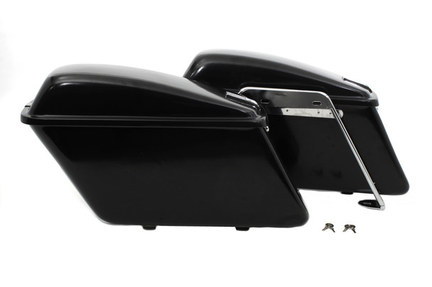 V-Twin - 49-2669 - Replica Saddlebag Set Black - Fits 1977-1984 Harley-Davidson FLH (4-speed models), 1977-1984 FL