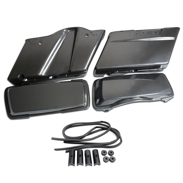 V-Twin - 49-2749 - Black Saddlebag Set - Fits 1963-1969 Harley-Davidson FLH