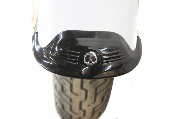 V-Twin - 50-0385 - Skull Front Fender Tip Black