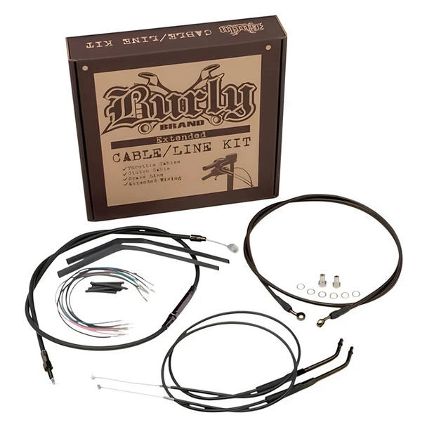 Burly Brand - 14" Handlebar Cable/ Brake Line Extension Kit - fits Single Disc '97-'03 XL Sportster