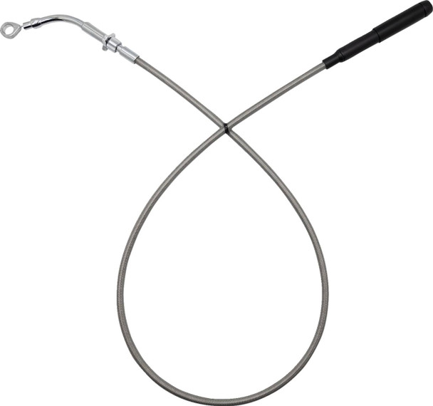 FAT BAGGERS INC. - 06523259 - EZ Install Upper Clutch Cable - FLH/FLT - +4" - Braided Stainless Steel/Chrome
