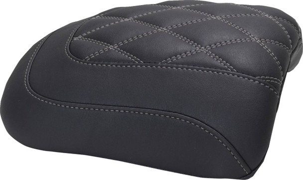 MUSTANG - 08012112 - Padded Passenger Seat Cowl - Double Diamond - Gunmetal Stitch - FLT/FLH '23-'25