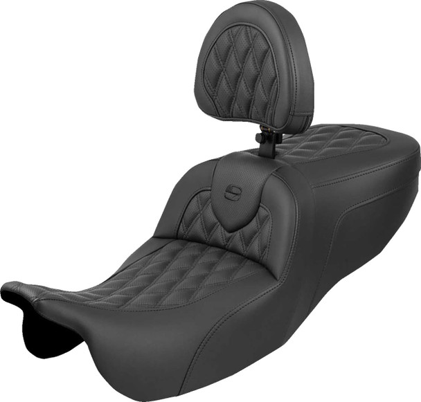 SADDLEMEN - 08012139 - Roadsofa™ Seat - with Backrest - Lattice Stitch - FLRT/FLTRT '15-'25