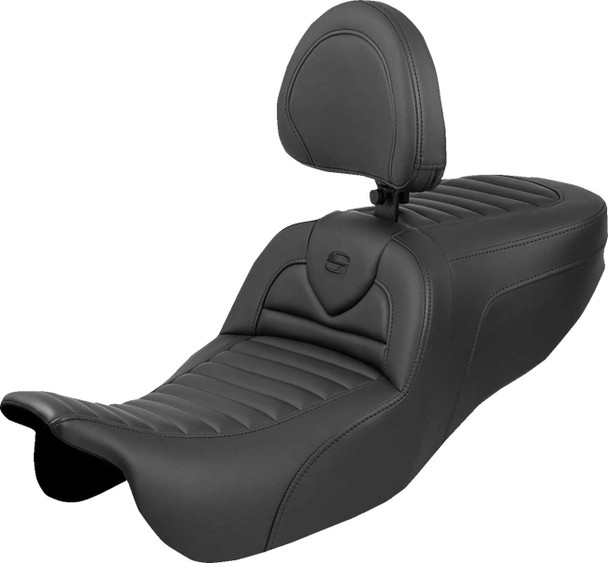 SADDLEMEN - 08012145 - Roadsofa™ Seat - with Backrest - Tuck-n-Roll - FLRT/FLTRT '15-'25