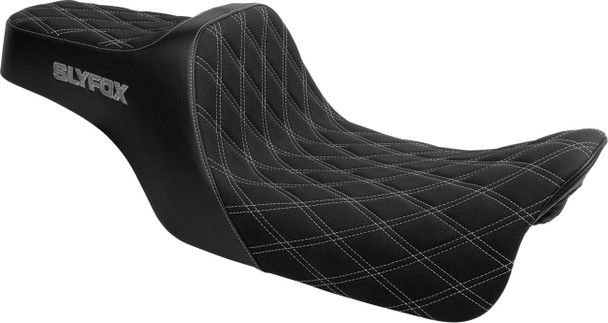 SLYFOX - 08012153 - High Noon Seat - Double Diamond - Silver Logo - Silver Stitch - FLH/FLT '08-'23