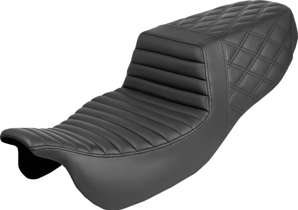 SADDLEMEN - 08012159 - Step-Up Seat - Front Tuck-n-Roll/Rear Lattice Stitch - FLRT/FLTRT '15-'25