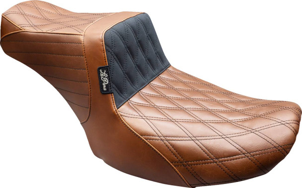 LE PERA - 08012182 - Tailwhip Seat - Brown - Double Diamond - Black Stitch - FLT/FLH '24-'25