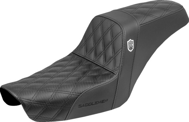 SADDLEMEN - 08030767 - Step-Up Seat - Gripper - Black - Dyna '96-'03