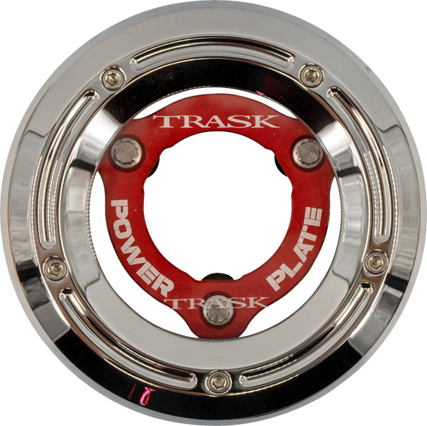 TRASK - 11070772 - Derby Cover with Power Plate - Chrome/Red - Kit - '18-'25 Softail