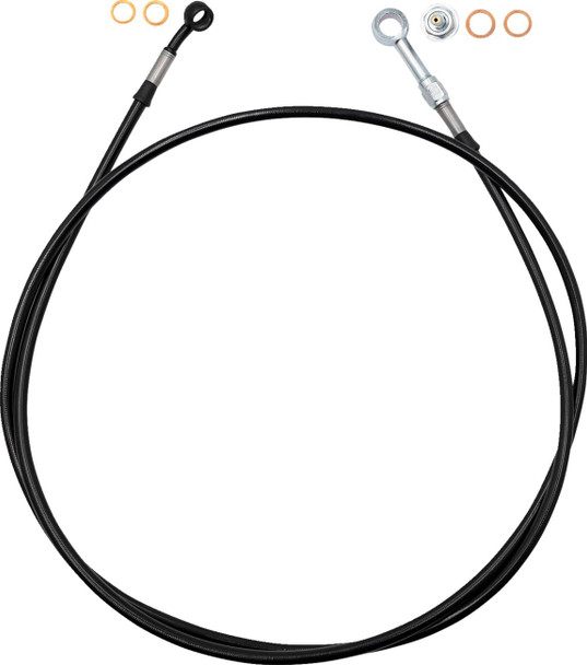 FAT BAGGERS INC. - 17416824 - EZ Install Brake Line - 66" - Black Braid