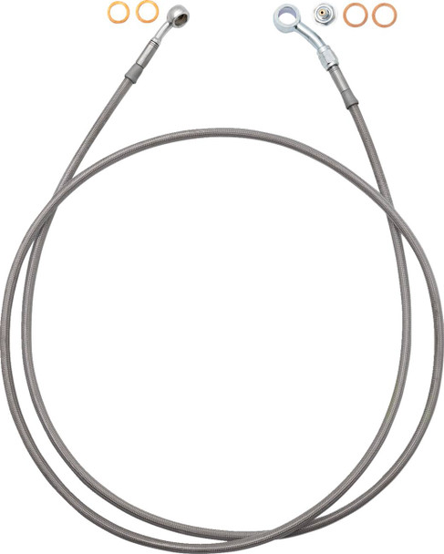 FAT BAGGERS INC. - 17416839 - EZ Install Brake Line - 66" - Stainless Steel Braid