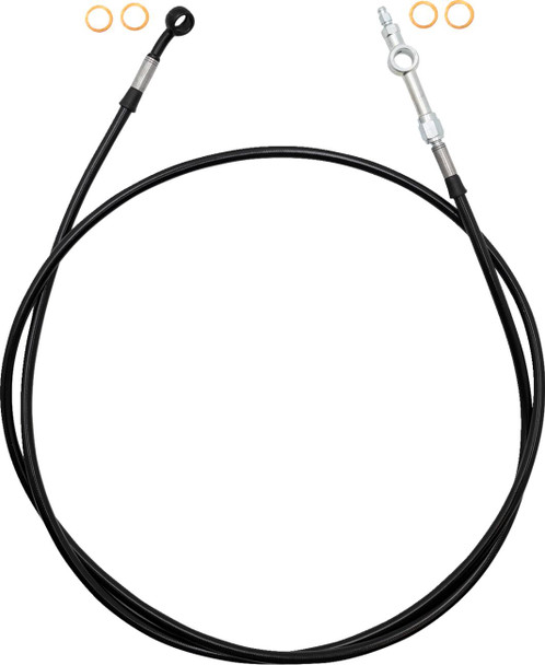 FAT BAGGERS INC. - 17416860 - EZ Install Brake Line - 65" - Black Braid