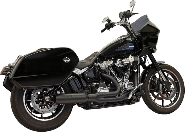 BASSANI XHAUST - 18002756 - 2-into-1 Exhaust System with Superbike Muffler - 4" - Black - Softail M8