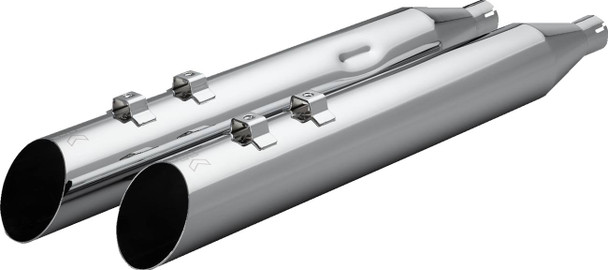 KHROME WERKS - 18011868 - HP-Plus® Slip-On Mufflers - Slash Up - 4" - Trike/Twin Cam - Chrome