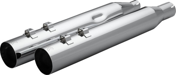 KHROME WERKS - 18011873 - HP-Plus® Slip-On Mufflers - 4" - Straight Cut with Ripper Baffle - M8 - Chrome