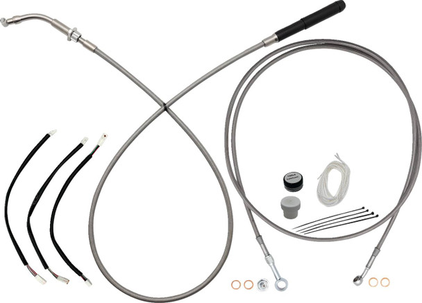FAT BAGGERS INC. - 06621287 - EZ Install Kit - 11" Handlebars - Upper Clutch - Full Length - Braided Stainless Steel