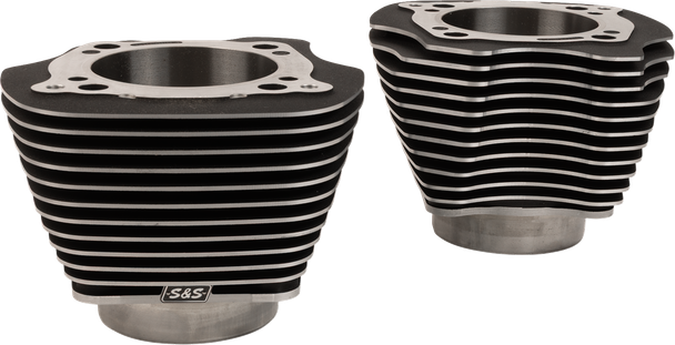 S&S Cycle - 910-1005A - Cylinder Set - 4.320" Bore, Unhoned - Black w/ Highlighted Fins - Fits '17-Up M8 Models