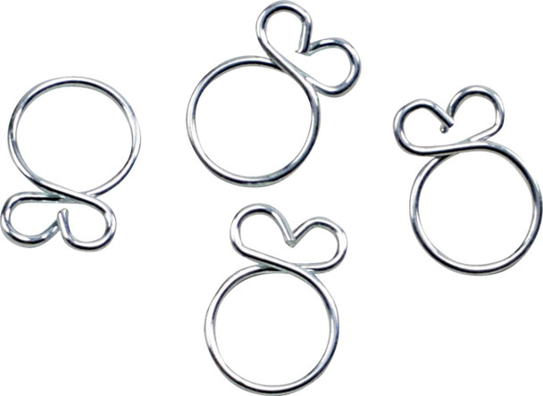 All Balls - 24011279 - Refill Clamp Kit - Fuel Line/Wire - Flat Ear - Silver - 9.7 mm - 4 Pack