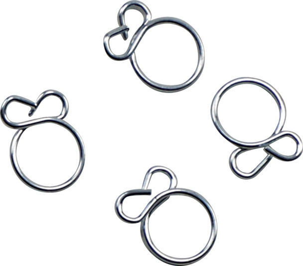 All Balls - 24011296 - Refill Clamp Kit - Fuel Line/Wire - Flat Ear - Silver - 7.6 mm - 4 Pack