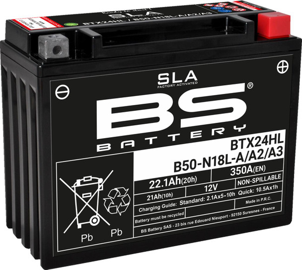 Bs Battery - 21130643 - Battery - BTX24HL (YTX)