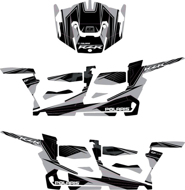 D'Cor Visuals - 43026171 - Complete Graphics Kit - Silver/Black - 4-Door - RZR