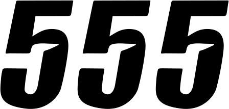 D'Cor Visuals - 43100876 - Slash Number Plate - #5 - Black - 6"