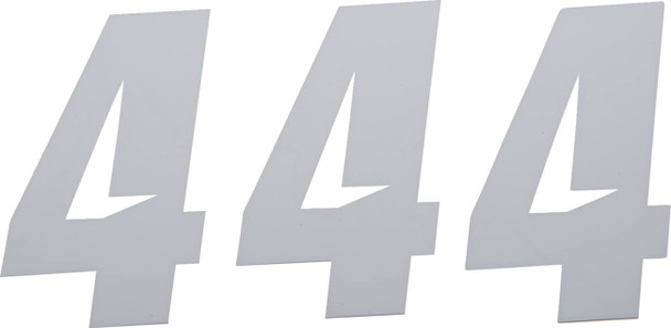 D'Cor Visuals - 43100895 - Slash Number Plate - #4 - White - 6"