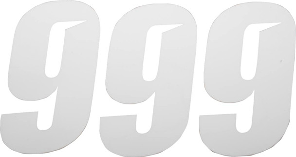 D'Cor Visuals - 43100900 - Slash Number Plate - #9 - White - 6"