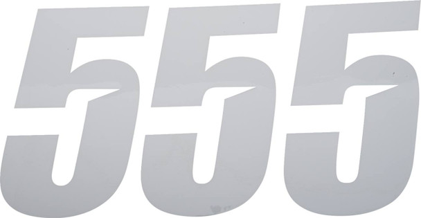 D'Cor Visuals - 43100926 - Slash Number Plate - #5 - White - 7"