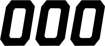 D'Cor Visuals - 43100931 - Race Number Plate - #0 - Black - 6"