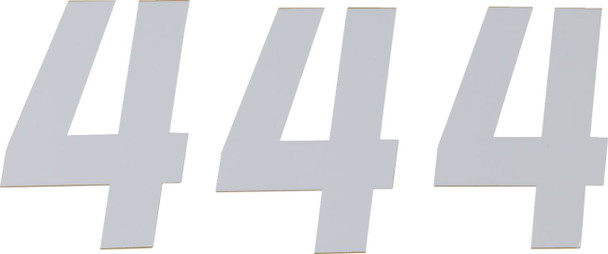 D'Cor Visuals - 43100955 - Race Number Plate - #4 - White - 6"