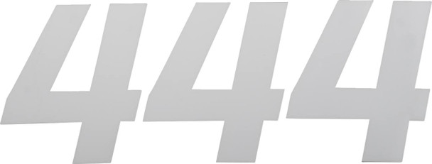 D'Cor Visuals - 43100965 - Race Number Plate - #4 - White - 4"