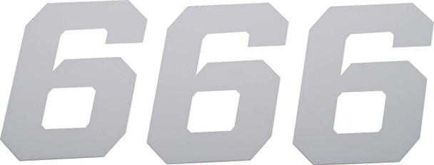 D'Cor Visuals - 43100967 - Race Number Plate - #6 - White - 4"