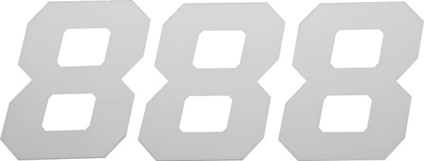 D'Cor Visuals - 43100969 - Race Number Plate - #8 - White - 4"