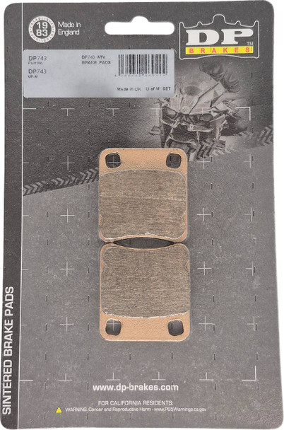 Dp Brakes - 17213653 - Sintered Brake Pads - Polaris Outlaw 70 - Front/Rear