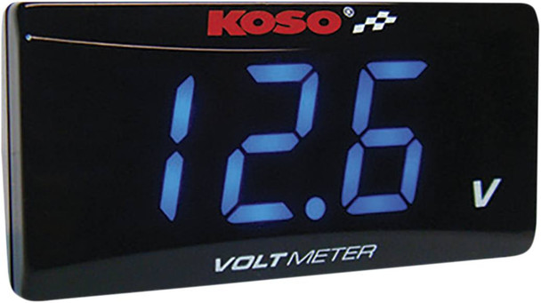 Koso North America - 22120311 - Super Slim Volt Meter - Blue Digits - 2.22" W x 1.06" H x 0.43" D