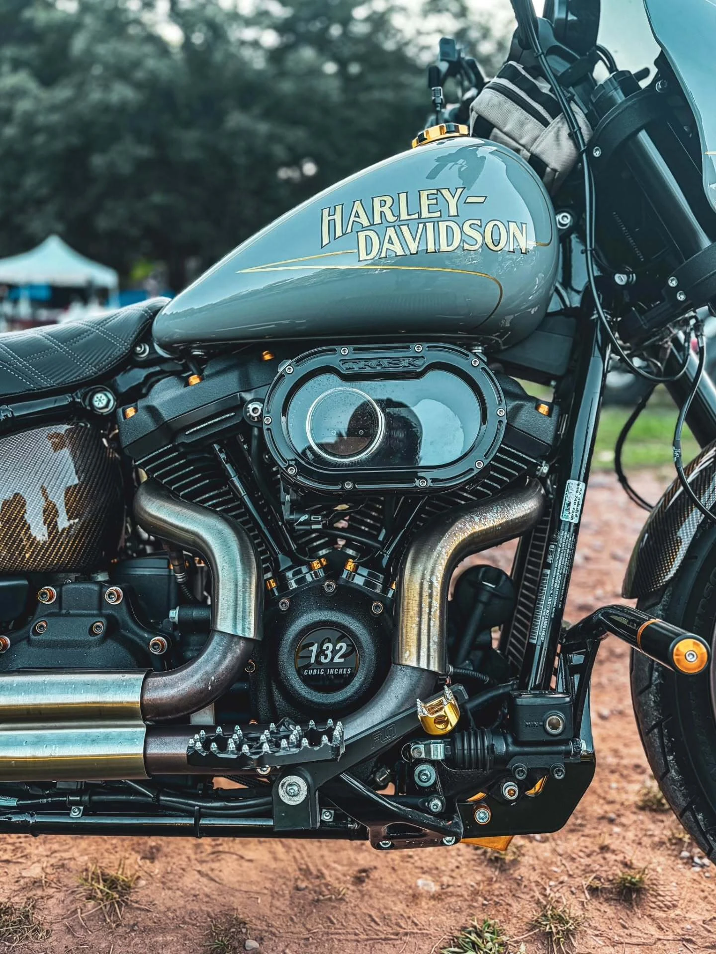 Harley-Davidson tank and motor at the 2026 Deadbeat Retreat