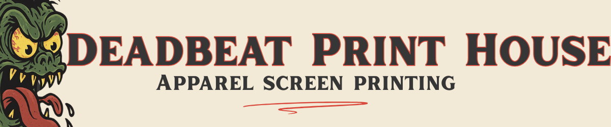 Logo for Deadbeat Print House, apparel screen printing service.