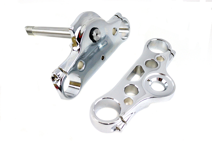 V-Twin - 49mm Triple Tree Set Chrome - fits '06-'07 FXD Models