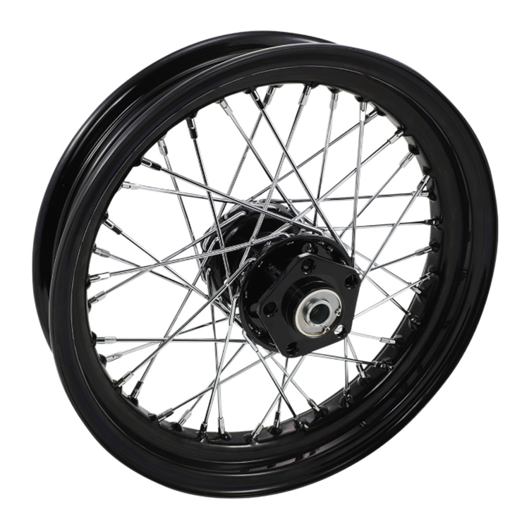 Harley-Davidson 純正フロントホイール Drag Specialties 40 Spoke Black Laced Wheel 16” x 3” fits Front